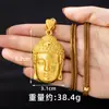 Pingente Popular de Cabeça de Buda Estilo Palácio, Colar Vintage Vietnamita de Ouro de Areia, Joia Versátil de Ouro Imitado Que Não Desbota Facilmente