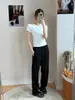 Novo Modelo Outono/Inverno 2026 SST043 Camiseta Básica para Deslocamento Urbano Algodão Levemente Elástico Gola Redonda Manga Curta Solta para Mulheres