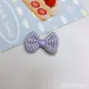Tecido Xadrez Fresco em Cores de Primavera Acessórios de Flor de Cinco Pétalas Laço Pequeno DIY Grampo de Cabelo Broche Feito à Mão