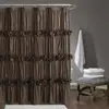 Cortina de ducha retro con volantes plisados transfronteriza con lazo hecho a mano, impermeable para bañera, cortina de baño sin taladro