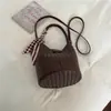 Bolsa Saco Textura Trançada Estilo Coreano Mãe-Filho Bolsa de Mão Seda Retrô Grande Capacidade Transversal Simples para o Dia a Dia Bolsa Tote