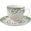 Conjunto de Xícara e Pires de Cerâmica Turquesa e Rosa Estilo Francês Vintage para Café para Casa, Restaurante, Hotel Atacado, Luxo Leve