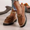 Comercio Exterior 2025 Nuevos Mocasines Primavera y Otoño Talla Grande Casual Estilo Británico Mate Zapatos de Mujer Tacón Grueso Suela Gruesa Exportación Retro