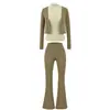 26 Conjunto de otoño estilo coreano: chaleco liso sin mangas de cuello medio alto + cárdigan de camiseta de manga larga + conjunto de falda y pantalones para yoga