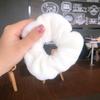 Novo anel de cólon de pelúcia estilo coreano cor sólida creme outono e inverno anel de cólon gordo de pelúcia anel de cabelo de cólon de porco fresco para menina