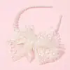 Diadema de Encaje de Hada Estilo Europeo y Americano con Lazo y Perla de Comercio Exterior, Accesorio para el Cabello Dulce de Princesa para Niños Que No Daña el Cabello