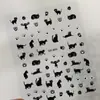 Pegatinas para Uñas con Huella de Pata de Gato Lindas Planas Gato Negro Lindo DIY Patrón Pequeño Pegatinas para Uñas Joyería Estilo Dh
