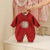 Mono de Bebé Estilo Chino, Bata de Bebé Estilo Chino, Luna Llena, 100 Días, Festivo de Primer Cumpleaños, Vestido de Primavera y Otoño, Ropa de Felicitaciones de Año Nuevo