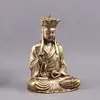 Latón Puro Ksitigarbha Buda Tang Seng Tang Sanzang Decoración del Hogar Artículo Vintage Escritorio de Oficina Mascota de Té Adorno Artesanal