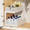 Estante para Lavabo de Baño Gabinete de Baño Estante en Capas de Extracción Multicapa Estante Inferior de Almacenamiento para Gabinete de Lavabo de Inodoro