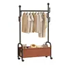 Cabide de Roupa Moderno Estilo Creme Rack de Armazenamento de Roupas Quarto Casa Simples Cabide Móvel para Secar Roupas Cabide de Couro