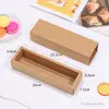 Caja de Embalaje para Pastel de Luna Estilo Deslizante Largo 50g, Caja para Macarons, Caja de Galletas de Papel Kraft para Pastelería de Chocolate