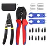 Alicates de crimpado de cables, adecuados para sistemas fotovoltaicos, kit de herramientas MC4, adecuados para conexión solar, alicates de crimpado de cables, mango doblador, alicates pelacables adecuados.