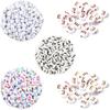 100/Paquete 4*7mm juego blanco cuentas acrílicas alfabeto DIY aretes hechos a mano Joyería collar accesorios de joyería