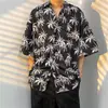 Camisa Floral Hawaiana Retro de Verano Delgada Camisa de Playa Manga Corta Holgada Estilo Pareja Camisa de Vacaciones en la Costa Tendencia