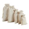 Venta al por mayor de bolsas de lona con cordón de algodón, en blanco, para guardar joyas con dibujos animados y logotipo impreso.