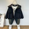 Ropa Rush para Niños Abrigo de Ropa de Trabajo para Niño Primavera y Otoño 2024 Nuevo Abrigo con Capucha para Niño Celebridad de Internet a la Moda Estilo Occidental