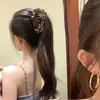 Presilha Banana Estampa Leopardo Floral Retrô 2025 Nova Grampo de Cabelo Acessório para Rabo de Cavalo Alto Volume de Cabelo Acessório de Cabeça na Parte de Trás da Cabeça
