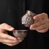 Copa Maestra de Cerámica Gruesa Vintage Hecha a Mano Cerámica Copa de Té Dunhuang Copa para Degustación de Té Copa Pétalo Copa de Barro de Roca Vieja Juego de Té Kung Fu Copa