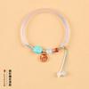 Pulsera de calcedonia de hielo elegante y fresca, nueva y artística, con un bonito oso de dibujos animados de turquesa suave de buena suerte, 2023