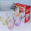 Tazas de Vidrio Transparente Coloreadas Resistentes al Calor Set para el Hogar Tazas de Gota de Lluvia Tazas de Té Tazas para Cerveza Jugo Tazas para Agua Regalos para Eventos