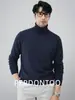 [Lana y Modal Lavables a Máquina] Suéter Casual de Cuello Alto para Hombre, Tejido Base para Almacenamiento de Calor y Calidez en Otoño e Invierno
