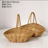 Cesta de Flores Imitação de Rattan Trançada Portátil Cesta de Flores Tipo Barril Estilo Pastoral Decoração de Sala de Estar Enfeites Cesta de Flores Presente Cesta de Flores