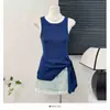 Camisola de Tirantes Irregulares con Abertura Estilo Pura Pasión para Mujer Verano Diseño de Nicho Adelgazante de Cintura Top Versátil