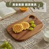 Tabla de Madera de Nogal Macizo para Pan Tabla de Cortar Pizza Filete Fruta Creativa Tabla de Madera para Pan Bandeja Doméstica de Cocina