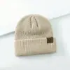 Novas Toucas de Lã Tricotadas de Outono e Inverno para Crianças, Homens e Mulheres, Sem Aba com Etiquetas, Toucas de Puxar para Aquecimento e Proteção contra o Frio, Tamanho Único de Acrílico