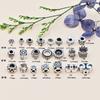 Plata de ley S925 accesorios DIY plata tailandesa vintage cuentas espaciadoras de agujero grande cuentas de posicionamiento cabeza de hilo de Xizang accesorios hechos a mano espaciador cuentas espaciadoras