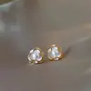 Clip de Oreja de Perla con Forma de Lazo para Mujeres Sin Perforaciones, Pendientes de Nicho de Alta Gama, Pendientes Clip tipo Disco Mosquito Femeninos y Versátiles