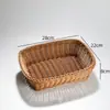 Bandeja de plástico rústico para lanches e frutas secas, cesta de armazenamento para mesa de casa, cesta criativa para lanches e sobremesas de restaurante, estilo japonês