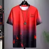 Camiseta Masculina Verão Nova Top Degradê Camiseta Fina Camiseta Básica Solta Casual plus size Secagem Rápida Manga Curta Roupa Masculina