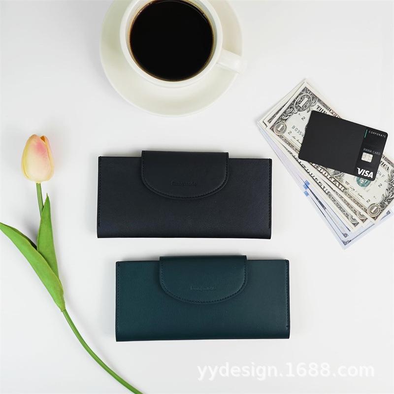 女士一体式长款双折双层PU 皮革钱包