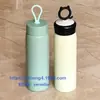 Diretamente do Fabricante: Garrafa de Água de Alumínio com Alça de Silicone para Crianças, Copo de Água Esportivo Portátil, Logotipo Personalizável, Copo de Alumínio Infantil