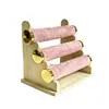 Adereços de Exibição de Joias de Alta Qualidade Suporte de Pulseira Rosa de Veludo de Três Camadas Suporte de Exibição de Joias de Pulseira Adereços de Armazenamento de Enfeites