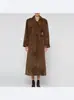 Ropa de Mujer 2025 Otoño Gamuza Clásico Elegante Caqui Solapa Abrigo Gabardina Estiloso para el Trabajo y el Trayecto