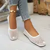 Sapatos Casuais de Malha Tamanho Grande Sapatos de Um Solado 2026 Verão Novo Bico Quadrado Respirável Transfronteiriço Solado Macio Confortável Sapatos de Um Solado para Pessoa Preguiçosa Feminino