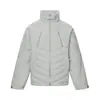 Jaqueta de Penas Masculina de Inverno Solta Casual Cor Sólida Design Xadrez Senso de Design Gola Alta Casaco Proteção Contra Frio Aquecimento Bainha com Cordão