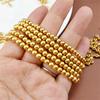 Cuentas de arena color oro arena cuentas espaciadoras accesorios cobre chapado en oro cuentas para joyería especificaciones 3mm-5mm ventas directas de fábrica