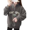 Sudadera de Invierno para Mujer con Media Cremallera y Cuello Alto 2025 Nuevo Modelo Popular Moderna Este Año Comercio Exterior Gruesa Forrada de Polar para Mujer