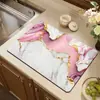 Tapete Drenante de Mármol para Cocina Tapete Secador de Vajilla para Mesa Posavasos Tapete Absorbente para Encimera Tapete de Mesa No Lavable Limpiable a Prueba de Aceite