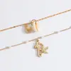 Joyería Transfronteriza Moda Europea y Americana Accesorios de Playa Bohemios Verano Concha Estrella de Mar Collar Multicapa Cadena para Clavícula de Mujer