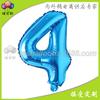 Globo alfanumérico de película de aluminio azul puro de 16 pulgadas, globo de papel de aluminio, decoración para fiesta de boda y cumpleaños, globo al por mayor