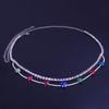 Nova corrente de cintura redonda de cristal multicamadas Amazon Europeia e Americana personalizada com diamantes coloridos corrente de umbigo de praia Corrente de cintura