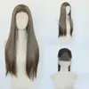 Peluca larga recta de color mixto nueva con encaje frontal 13*4 de fibra sintética de alta temperatura con línea de cabello natural y raya personalizable