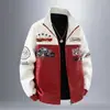 Nova Jaqueta de Motociclista Masculina de Outono Marca Tendência Americana Simples Versátil Gola Alta Jaqueta de Couro Solta Moda Jaqueta de Couro