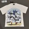 Comércio Exterior Transfronteiriço Atacado Nova Marca Tendência Estilo Americano Camiseta 280g de Manga Curta para Homens e Mulheres com Strass Estampado, Caimento Solto Manga Meia