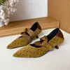Aumento de altura interior boca poco profunda zapatos de mujer zapatos Wanwan lunares punta fina otoño ballet Mary Janes retro 2026 hija estilo coreano